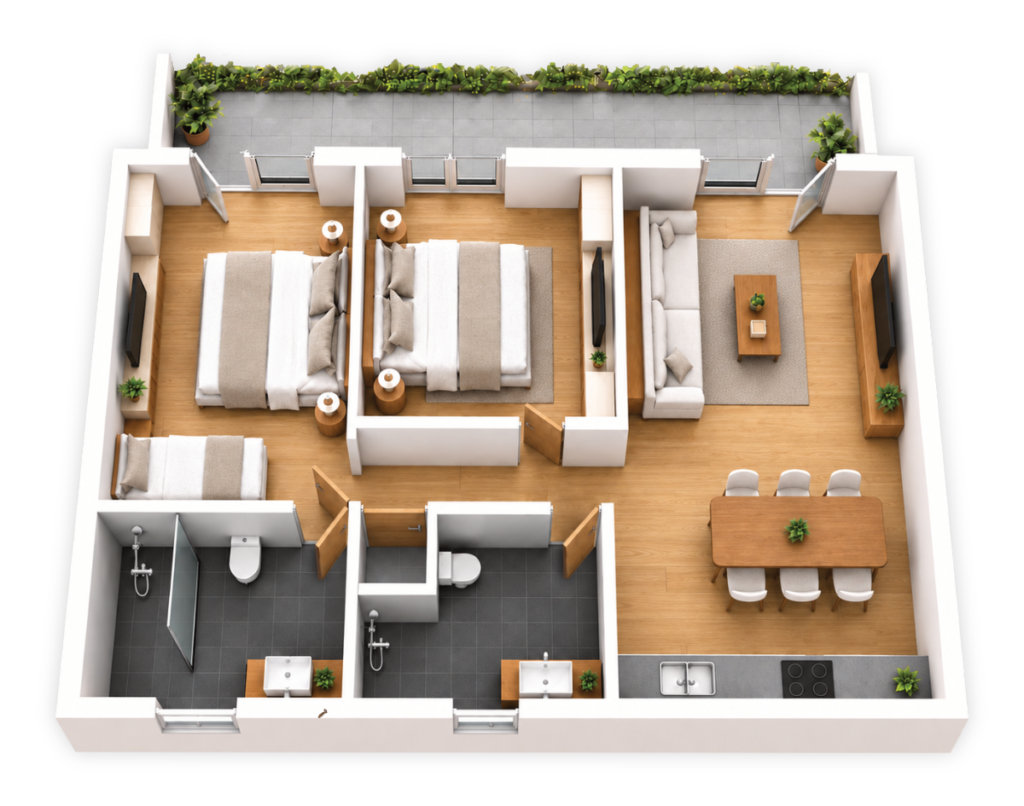 In unserer Ferienwohnung im Erdgeschoss fühlt ihr euch von Anfang an zuhause: Zwei Schlafzimmer mit Zirben-Doppelbetten sorgen für erholsame Nächte, zwei Badezimmer für eure Privatsphäre. Küche, Essecke und ausziehbare Couch laden zum Verweilen ein – auf der Terrasse mit Garten genießt ihr den Blick auf die Stubaier Berge.